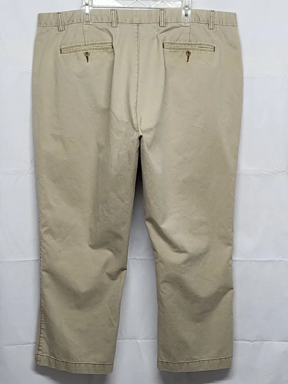 Roundtree & Yorke Casuals Mens Chino Pants 44 X 30 Flat Front High Rise Cotton
